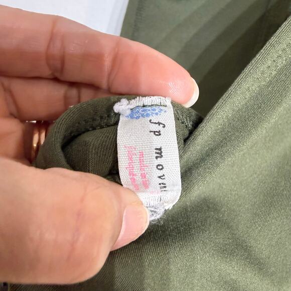 Free People Olive Side To Side Open Back Active One Piece Jumpsuit Sz S - Picture 7 of 15